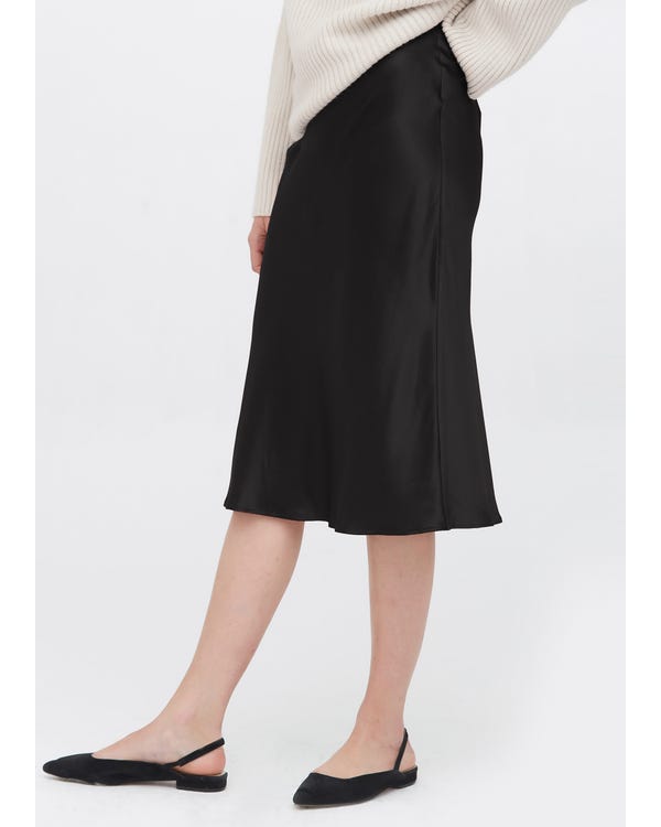 「返品交換不可」 上品 シルク素材 無地 膝丈 曲線美スカート JPXXL