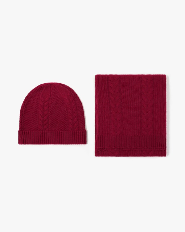 Warm Cashmere Scarf And Hat Set