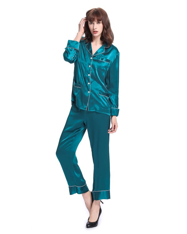 22 Momme Chic Trimmed Silk Pajamas Set-hover