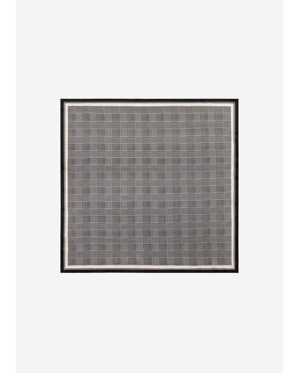 Houndstooth Printed Square Silk Scarf