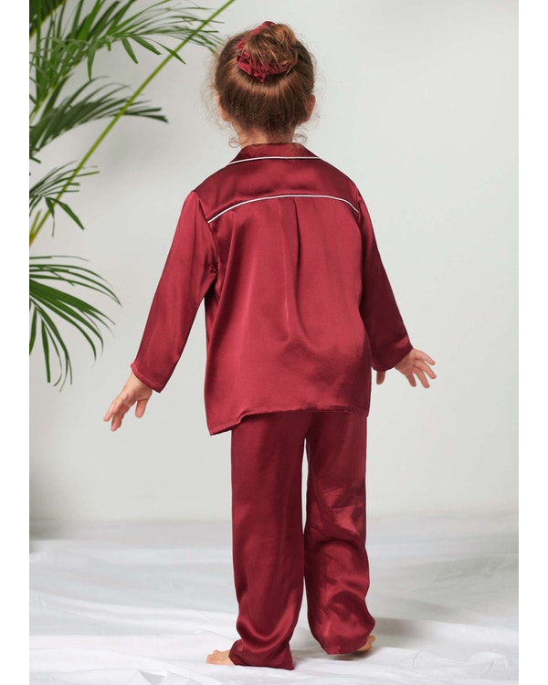 Classic Silk Pajamas Set For Kids