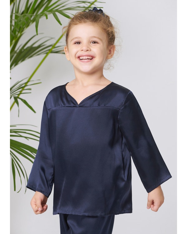 Pullover Silk Pajama Set For Kids