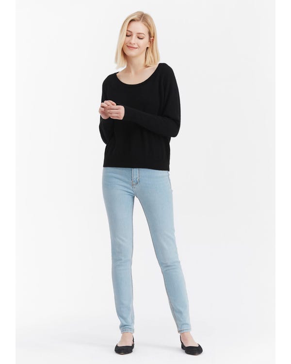 Casual Scoop Neck Cashmere Sweater-hover