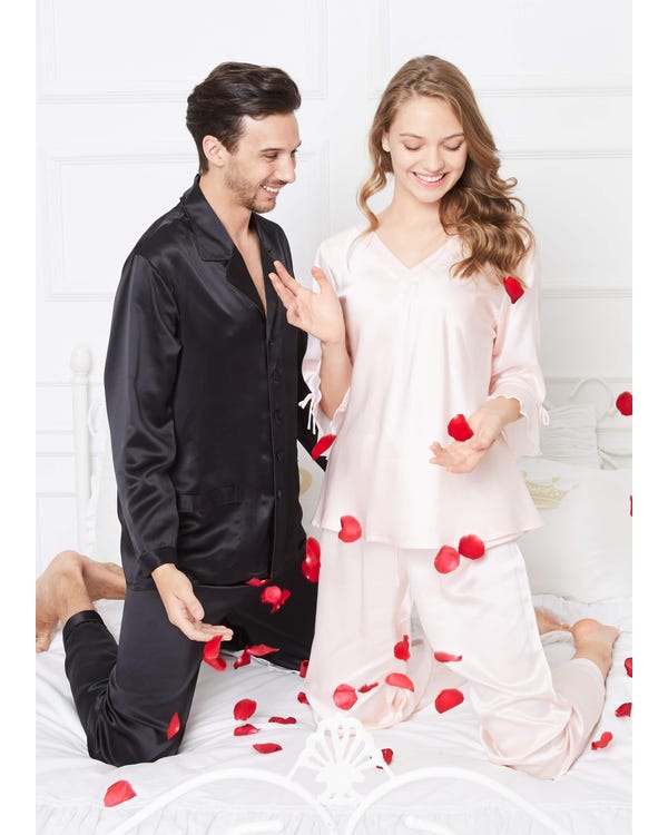 22 Momme Romantic Silk Couple Pajamas Sets